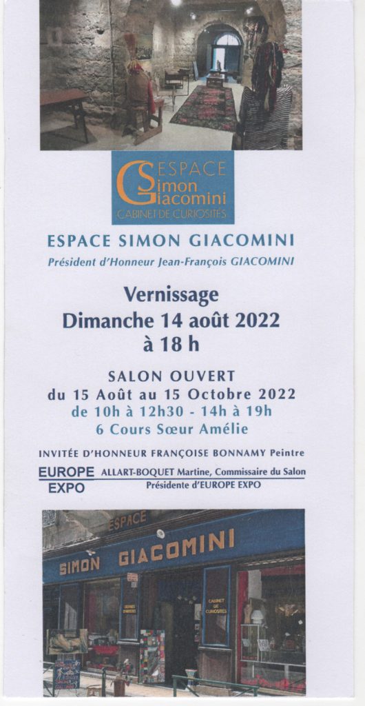 exposition sartène Corse août-octobre 2022